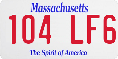 MA license plate 104LF6