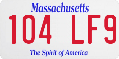 MA license plate 104LF9