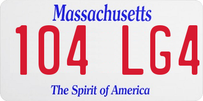 MA license plate 104LG4