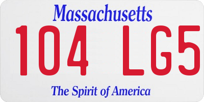 MA license plate 104LG5