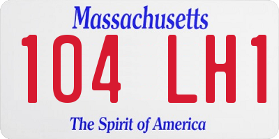 MA license plate 104LH1
