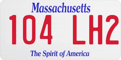 MA license plate 104LH2