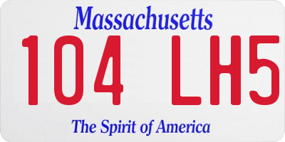 MA license plate 104LH5