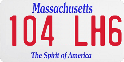 MA license plate 104LH6