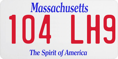 MA license plate 104LH9