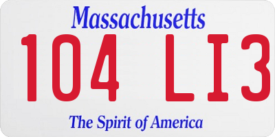 MA license plate 104LI3
