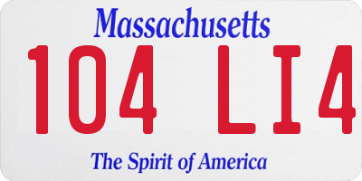 MA license plate 104LI4