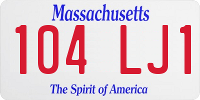 MA license plate 104LJ1