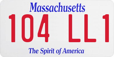 MA license plate 104LL1