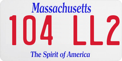 MA license plate 104LL2