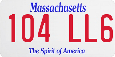 MA license plate 104LL6