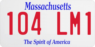 MA license plate 104LM1