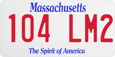 MA license plate 104LM2