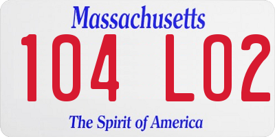 MA license plate 104LO2