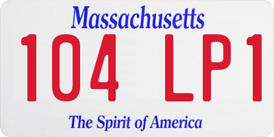 MA license plate 104LP1
