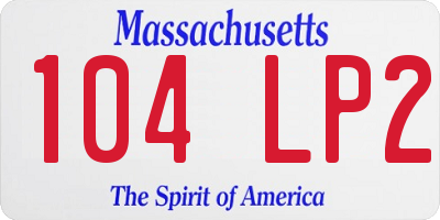 MA license plate 104LP2