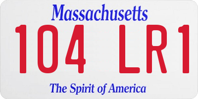 MA license plate 104LR1