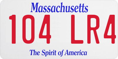 MA license plate 104LR4