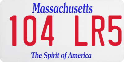 MA license plate 104LR5