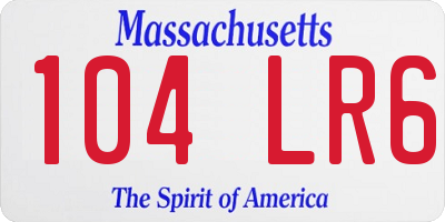MA license plate 104LR6