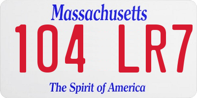 MA license plate 104LR7