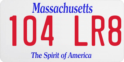 MA license plate 104LR8