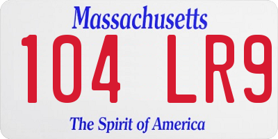 MA license plate 104LR9