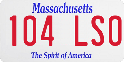 MA license plate 104LS0