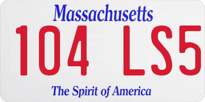 MA license plate 104LS5