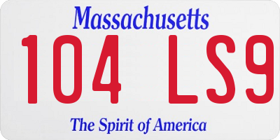 MA license plate 104LS9