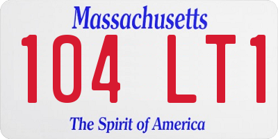 MA license plate 104LT1