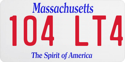 MA license plate 104LT4