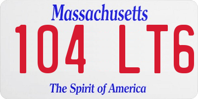 MA license plate 104LT6
