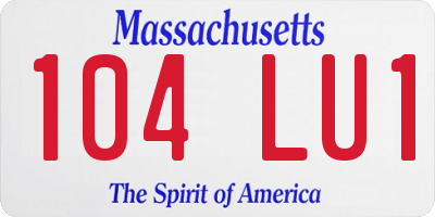 MA license plate 104LU1