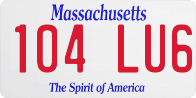 MA license plate 104LU6
