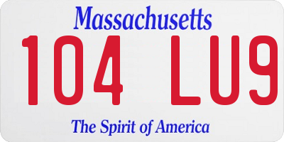 MA license plate 104LU9
