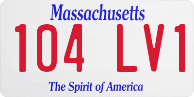 MA license plate 104LV1