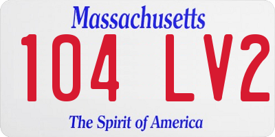 MA license plate 104LV2