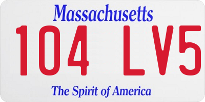 MA license plate 104LV5