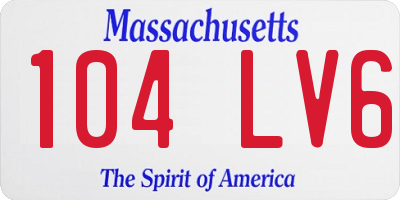 MA license plate 104LV6
