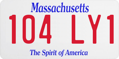 MA license plate 104LY1