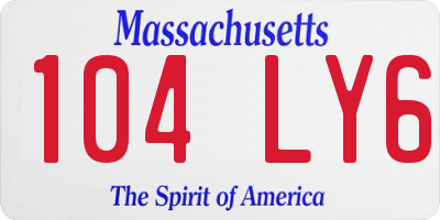 MA license plate 104LY6