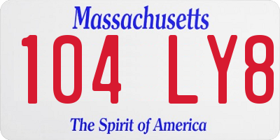 MA license plate 104LY8