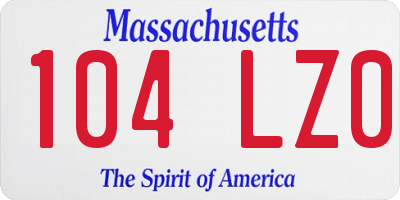 MA license plate 104LZ0