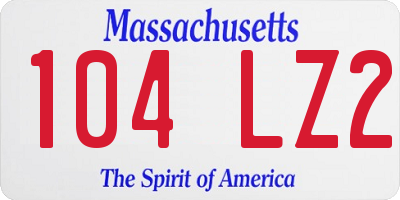MA license plate 104LZ2