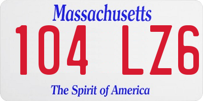 MA license plate 104LZ6