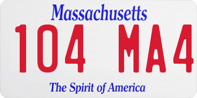 MA license plate 104MA4