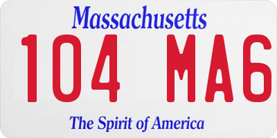 MA license plate 104MA6