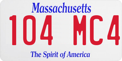MA license plate 104MC4