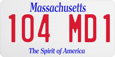 MA license plate 104MD1